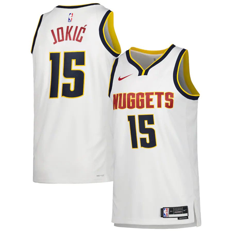 Men Denver Nuggets #15 Nikola Jokic Nike White Association Edition 2022-23 Swingman NBA Jersey->customized nba jersey->Custom Jersey